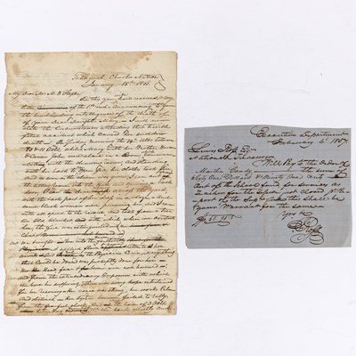 Lot 321 - A draft of a letter by Cherokee Chief John Ross