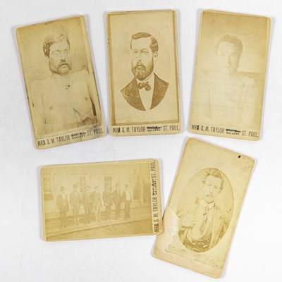 Lot 310 - Five carte de visite of individuals from the 1876 Bank Raid