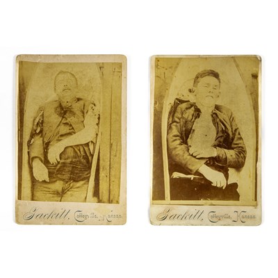 Lot 314 - Two cabinet cards of Dalton Gang brothers