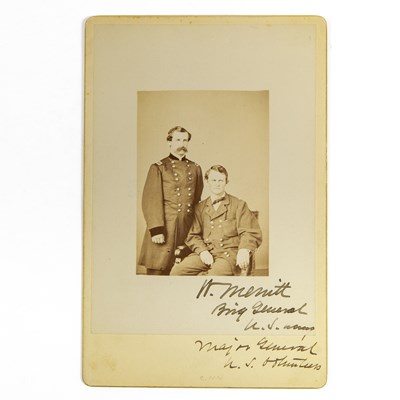 Lot 301 - Two Wesley Merritt cabinet cards - one signed by Merritt
