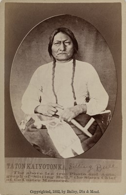 Lot 331 - A cabinet card of Sitting Bull