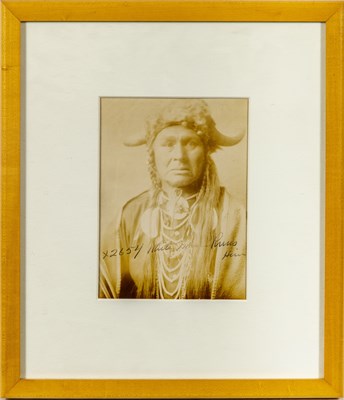 Lot 341 - Photograph of White Man Runs Him, one of Custer's scouts