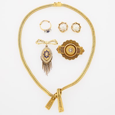 Lot 2127 - Group of Gold and Low Karat Gold Jewelry