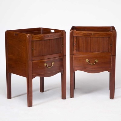 Lot 206 - Pair of George III Style Mahogany Bedside Tables