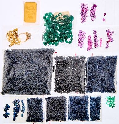 Lot 2140 - Group of Gold Jewelry, Gold Bullion and Unmounted Colored Stones