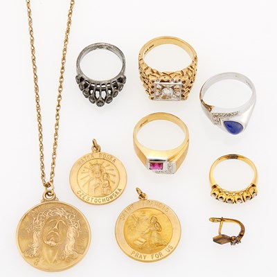 Lot 2152 - Group of Gold Jewelry