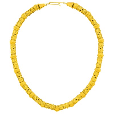 Lot 1110 - High Karat Gold Bead Necklace