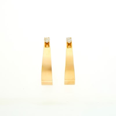 Lot 2177 - Gold and Diamond Hoop Earrings