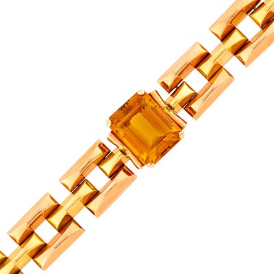 Lot 23 - Two-Color Gold and Citrine Bracelet