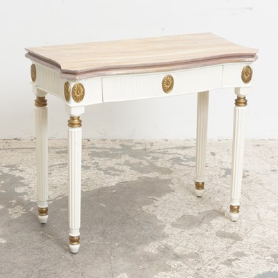 Lot 260 - White Painted Neoclassical Style Fold-Over Games Table