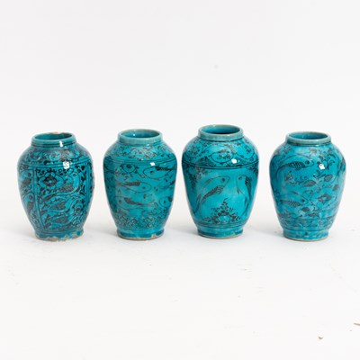 Lot 346 - Group of Four Turquoise Glazed Vases