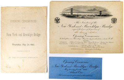 Lot 286 - The ticket, invitation and program for the opening of the Brooklyn Bridge.