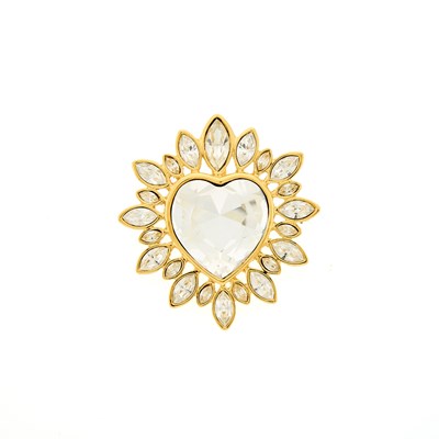 Lot 1151 - Yves Saint Laurent Rhinestone Heart Pendant-Brooch, France