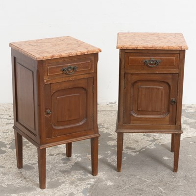 Lot 315 - Pair of Marble Top Bedside Tables