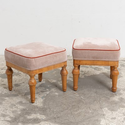 Lot 314 - Pair of Square Upholstered Stools