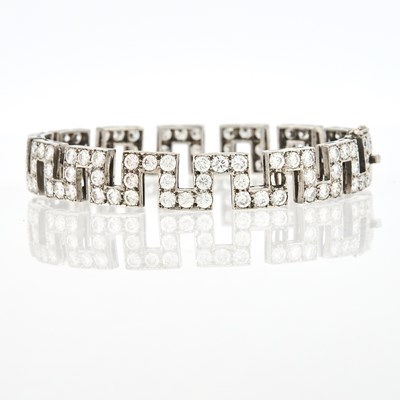 Lot 1220 - Palladium and Diamond Bangle Bracelet