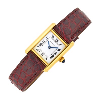 Lot 1159 - Cartier Paris Gold 'Tank' Wristwatch