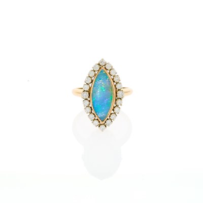 Lot 2031 - Gold, Opal and Diamond Ring