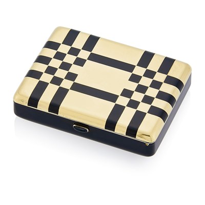 Lot 35 - Silver, Silver-Gilt and Black Enamel Vanity Case, France