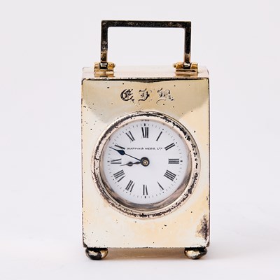 Lot 186 - Edward VII Sterling Silver Miniature Carriage Clock
