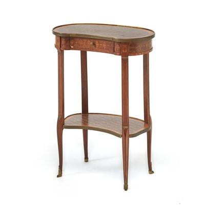 Lot 308 - Louis XV/XVI Transitional Style Inlaid Kingwood Kidney Shaped Side Table