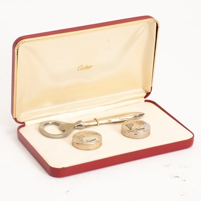 Lot 299 - Cartier Sterling Silver Perrier Bottle Set
