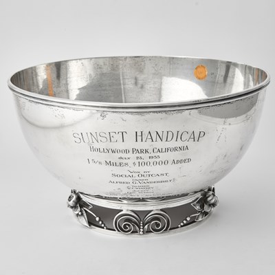 Lot 169 - Horse Racing Interest: Alphonse La Paglia for International Silver Co. Sterling Silver Punch Bowl