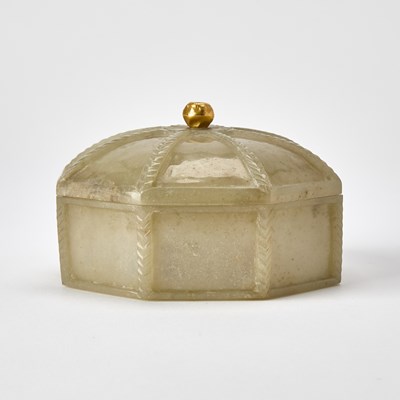 Lot 395 - A Mughal Indian Jade Octagonal Pandan Box and Cover