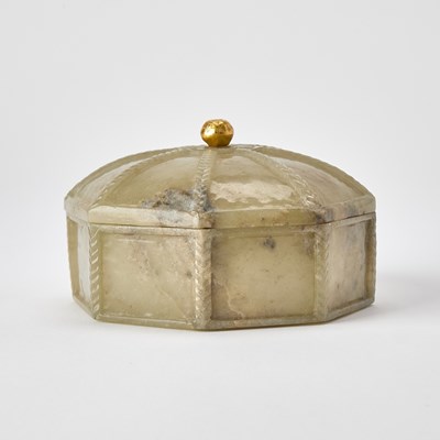 Lot 395 - A Mughal Indian Jade Octagonal Pandan Box and Cover