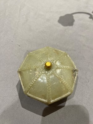Lot 395 - A Mughal Indian Jade Octagonal Pandan Box and Cover