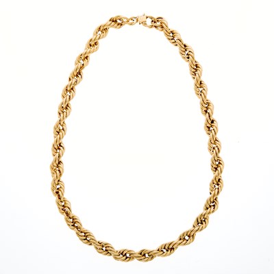 Lot 1017 - Low Karat Gold Rope Chain Necklace