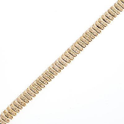 Lot 1102 - Gold and Diamond Bracelet