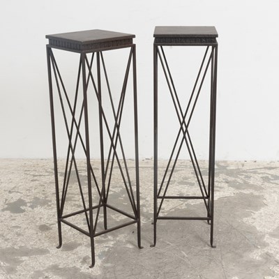 Lot 312 - Pair of Painted Metal Plant Stands