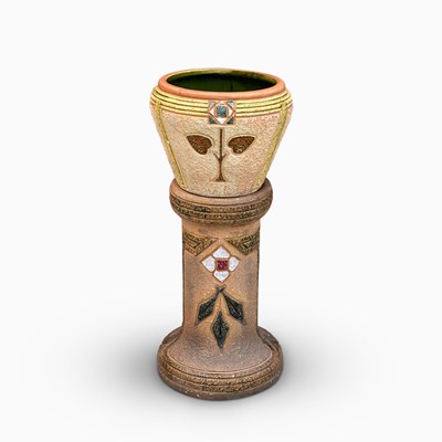 Lot 1079 - Roseville "Mostique" Pottery Jardiniere on Associated Stand