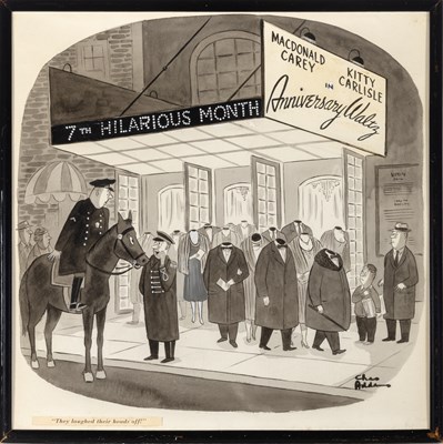 Lot 21 - A Charles Addams theater advertisement "They laughed their heads off!"