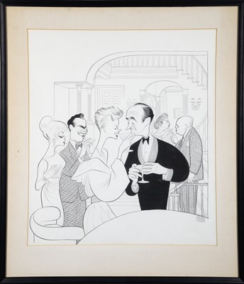 Lot 22 - A stylish caricature by Al Hirschfeld depicting David Niven in Happy Anniversary