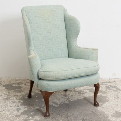 Lot 323 - Mint Upholstered Wing-Back Chair