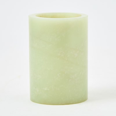 Lot 386 - A Chinese Diminutive Jade Brush Pot