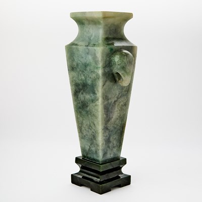 Lot 497 - A Chinese Jadeite Square Form Vase