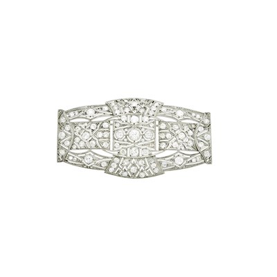 Lot 1136 - Platinum and Diamond Brooch