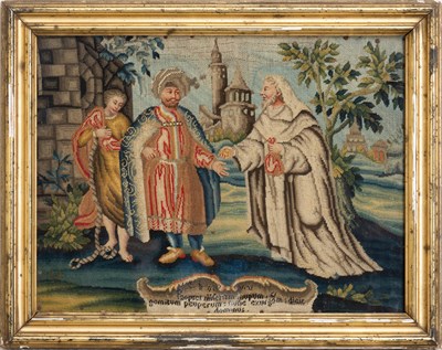 Lot 115 - Framed Needlepoint Figural Scene