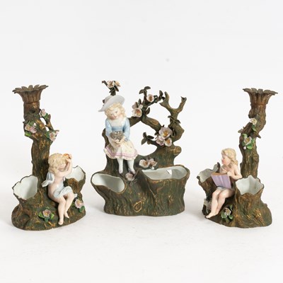 Lot 144 - Group of Three Porcelain Spill Vases