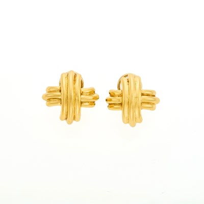 Lot 2040 - Tiffany & Co. Pair of Gold 'X' Earrings