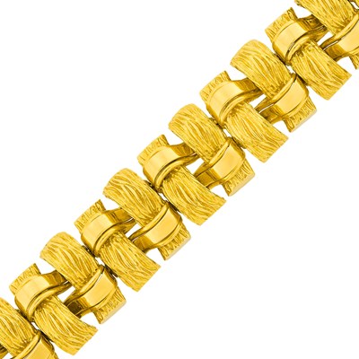 Lot 1174 - Tiffany & Co. Gold Link Bracelet and Pin