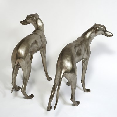 Lot 348 - Pair of Patinated Metal Figures of Hounds