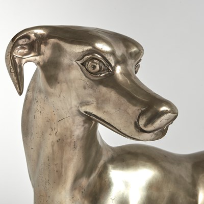 Lot 348 - Pair of Patinated Metal Figures of Hounds