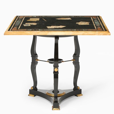 Lot 530 - North Italian Scagliola and Marble Inaid Trompe L'Oeil Table