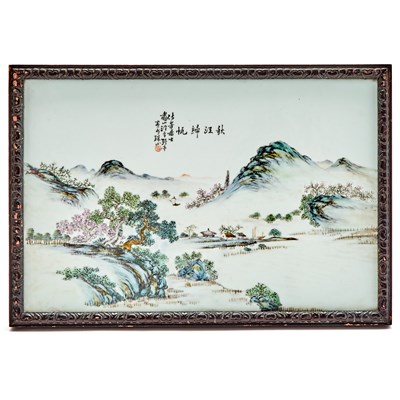Lot 603 - A Chinese Enameled Porcelain Plaque