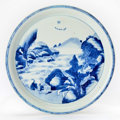Lot 181 - A Chinese Blue and White Porcelain Plate