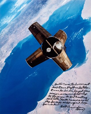 Lot 222 - Apollo 7 astronaut Walt Cunningham inscribed large-format photograph